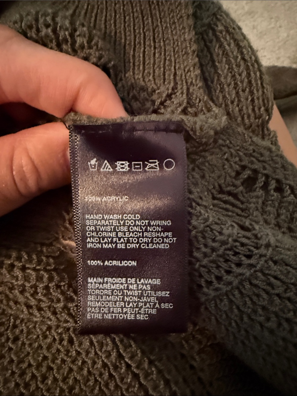 Staring at Stars Olive Open-Knit Scoop Neck Sweater - Picture 3 of 4